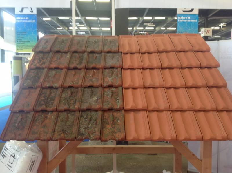 avant après nettoyage demoussage de toiture medoc