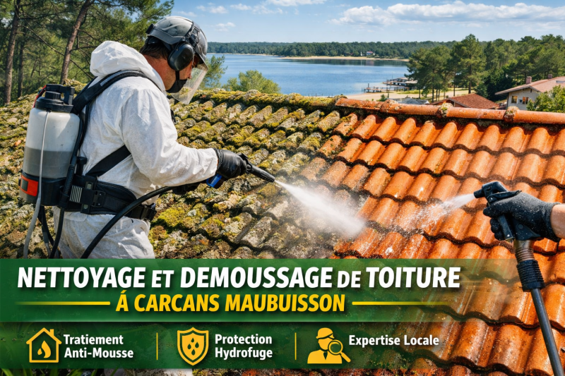 Entreprise de nettoyage et démoussage de toiture à CARCANS MAUBUISSON