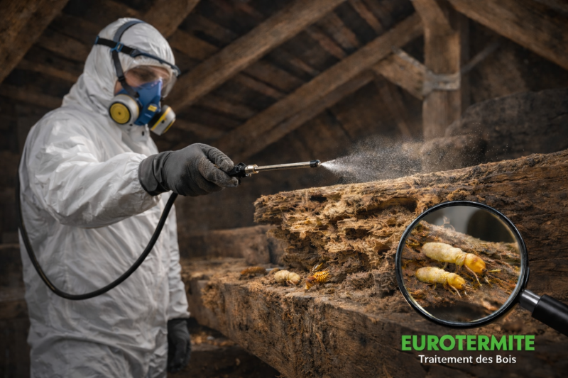 Traitement par pulvérisation contre les insectes mangeurs de bois à CARCANS dans le médoc