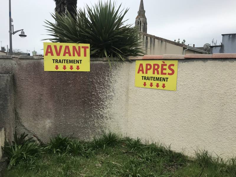 Nettoyage de façade avant après à VENSAC