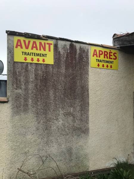 nettoyage de facade traces rouges et noires medoc