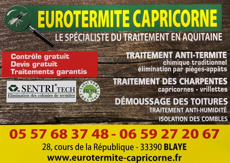 Entreprise de traitement contre les termites à BLAYE