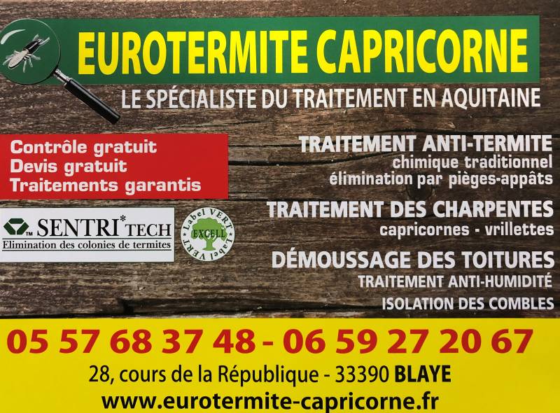 entreprise de traitement contre les termites à BLAYE