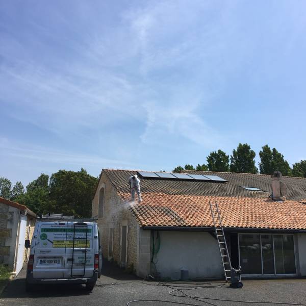 Démoussage et nettoyage de toiture à MONTALIVET